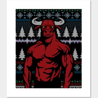Bull retro sweater Posters and Art